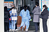 Medical professionals and visitors enter into an emergency room at general hospital in Seoul on Thursday. [NEWS1]