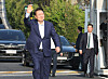 Former President Yoon Suk Yeol waves to his supporters as he leaves the presidential residence in Hannam-dong, Yongsan District, central Seoul, on April 11. [YONHAP]