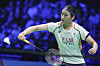Badminton player An Se-young in action in the women's single final against Wang Zhiyi at the Denmark Open in Odense, Denmark, on Oct. 19. [EPA/YONHAP]