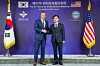 Korean Defense Minister Ahn Gyu-back, right, and U.S. Secretary of Defense Pete Hegseth shake hands during the 57th Security Consultative Meeting held at the Ministry of National Defense in Yongsan District, central Seoul, on Nov. 4. [NEWS1]