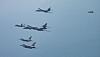 Two U.S. B-1B bombers stage joint drills with South Korean and U.S. fighter jets over the Korean Peninsula on April 15. [YONHAP]