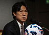 Korean national team manager Hong Myung-bo speaks during a press conference at the KFA House in central Seoul on May 26. [YONHAP]