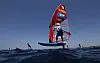Pilar Lamadrid Trueba of Spain prepares for the women's windsurfing event at the 2024 Paris Olympics in Marseille, France on Tuesday. [REUTERS/YONHAP]