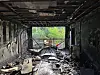 An apartment in Geoje, South Gyeongsang is burnt after a fire on Aug. 25. [SOUTH GYEONGSANG FIRE HEADQUARTERS]