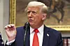 President Donald Trump speaks in the Roosevelt Room of the White House in Washington, on March 3. [POOL/AP/YONHAP]