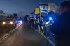 Israelis line the road and cheer as the convoy passes carrying freed US-Israeli citizen Edan Alexander as it enters the Israeli army base at Re'im, southern Israel on May 12. [UPI/YONHAP]