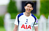 Tottenham Hotspur captain Son Heung-min smiles during a preseason match against Wigan Athletic at Hotspur Way in London in a photo shared on Spurs' official Facebook account on July 26. [SCREEN CAPTURE]