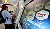 Travelers use the self-check in kiosks for low-cost carriers at Incheon International Airport's Terminal 1 on June 8, 2024. [YONHAP]