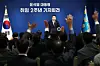 President Yoon Suk Yeol takes questions from journalists during a press conference to mark his second anniversary in office at the Yongsan presidential office Thursday. [NEWS1]