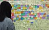 A citizen reads memorial messages at the ″Star House,″ a commemorative space for the Oct. 29, 2022 Itaewon crowd crush tragedy, on Nov. 10. 2024. [YONHAP]