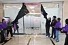 Bereaved family members and attendees unveil a plaque at the opening ceremony of the ″Star House,″ a commemorative space for the Oct. 29, 2022 Itaewon crowd crush tragedy at a building in Jongno District, central Seoul, on Nov. 10, 2024. [YONHAP]