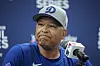 Los Angeles Dodgers manager Dave Roberts attends a news conference at Gocheok Sky Dome in western Seoul on Saturday. [AP/YONHAP]