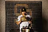 Kim Ha-seong receives the National League Gold Glove award in the utility category for the 2023 season ahead of a home game at in San Diego, California, on April. 28, 2024. [NEWS1]