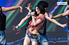 Singer Kwon Eun-bi performs at the Waterbomb music festival on July 6. [MADEONE]