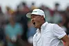 Haotong Li reacts to his shot on the tenth hole during the final round of The 153rd Open Championship at Royal Portrush in Ireland on July 20. [REUTERS/YONHAP]