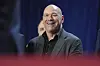 Dana White watches as former President Donald Trump speaks at an election night watch party at the Palm Beach Convention Center in West Palm Beach, Florida on Nov. 6. [AP/YONHAP]
