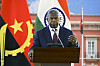 Angola's President Joao Lourenco talks to the journalists during a joint press conference with India President Droupadi Murmu after their meeting at Presidential Palance, in Luanda, Angola on Nov. 8. [EPA/YONHAP]