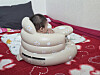 Seven-month-old Seung-joo, the son of a 24-year-old single mother going by the pseudonym Song Yoo-jin, is seen resting at home on June 23. [LEE YOUNG-KEUN]
