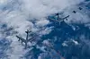 This photo provided by the South Korean Defense Ministry on July 11, 2025, shows fighter jets during combined air drills involving South Korea, Japan and the United States over waters off the southern South Korean island of Jeju. [YONHAP]