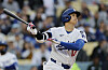 Los Angeles Dodgers hitter Shohei Ohtani reacts after striking out in the first inning of a game against the Detroit Tigers at Dodger Stadium on Saturday in Los Angeles. [AFP/YONHAP]