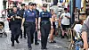 South Korean, Brazilian and French police officers patrol the streets of Paris on Thursday as part of a joint international operation to support the 2024 Paris Olympics. [JOINT PRESS CORPS]