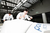 National bobsleigh team members Kim Jin-su, right, and Kim Hyeong-geun practice their start technique, a crucial factor in their race time. The duo, aiming for their first Olympic medal, recently trained with Jamaica’s national bobsleigh team. [KIM KYOUNG-ROK]