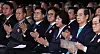Acting President Han Duck-soo, second from right, attends the 106th anniversary ceremony of the establishment of the provisional government of Korea held at the National Memorial of the Korean Provisional Government in Seodaemun District, western Seoul, on April 11. [YONHAP]