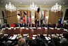 U.S. President Donald Trump, center, attends a cabinet meeting with U.S. Secretary of Defense Pete Hegseth, fifth from right, U.S. Secretary of State Marco Rubio, fifth from left, U.S. Health and Human Services Secretary Robert F. Kennedy Jr., third from left, U.S. Interior Secretary Doug Burgum, fourth from left, and U.S. Commerce Secretary Howard Lutnick, fourth from right, at the White House in Washington on Dec. 2. [REUTERS/YONHAP]