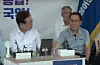 Shim Jeong-woon, right, childhood friend of President Lee Jae-myung, left, visits Lee at his hunger strike site to offer support on Sept. 4, 2023, when Lee was chair of the Democratic Party. [SCREEN CAPTURE]