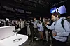 Visitors look at Samsung Electronics' XR gadget at the company's Galaxy Unpacked event in San Jose, California, on Jan. 22. [SAMSUNG ELECTRONICS]