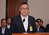 Korea Hydro & Nuclear Power (KHNP) President and CEO Whang Joo-ho speaks during a National Assembly session on the intellectual property settlement with U.S.-based Westinghouse at the National Assembly in Yeouido, western Seoul, on Aug. 19. [YONHAP]