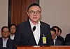 Korea Hydro & Nuclear Power (KHNP) President and CEO Whang Joo-ho speaks during a National Assembly session on the intellectual property settlement with U.S.-based Westinghouse at the National Assembly in Yeouido, western Seoul, on Aug. 19. [YONHAP]