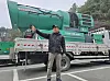 Lee Seung-min, a 47-year-old farmer, speaks with the JoongAng Ilbo in Andong, North Gyeongsang on March 28. His large pesticide sprayer is seen behind. [SON SUNG-BAE]