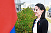 Kim Yo-jong, sister of North Korea's leader Kim Jong-un, arrives at the Vostochny Cosmodrome in Russia's Far East on Sept.13, 2023. [AFP/YONHAP]
