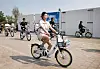 This is me riding a children's public bicycle, Ttareungi, in Ttukseom Hangang Park in eastern Seoul on May 30. As I am shorter than the average Korean height, I had no other option but to ride the kids' bicycle. [PARK SANG-MOON]