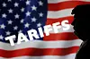A 3D-printed miniature model of U.S. President Donald Trump, U.S. Flag and word ″Tariffs″ are seen in this illustration taken, April 2, 2025. [REUTERS/YONHAP]
