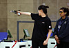 Korean shooter Yang Ji-in competes in the 25-meter pistol women’s final at the Hangzhou Asian Games held at Fuyang Yinhu Sports Center on Wednesday. [YONHAP]