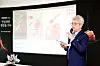 Kyochon BHN Bio CEO Song Won-yeop talks about the company's plans to expand its sauce business at a press tour at the firm's sauce production facility in Jincheon, North Chungcheong, on Sept. 26. [KYOCHON F&B]