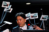 Researcher Tomoki Kojima of Japan accepts the Ig Nobel Prize for Biology, on behalf of the research group for their study ″Cows Painted with Zebra-like Striping Can Avoid Biting Fly Attack″, during the 35th First Annual Ig Nobel Prize ceremony, in Boston, Massachusetts, on Sept. 18. [REUTERS/YONHAP]