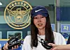 Min Hee-jin, CEO of girl group NewJeans' agency ADOR, answers questions from reporters after finishing the first session of questioning at Yongsan Police Station, central Seoul, at around 10 p.m. on July 9. [NEWS1]