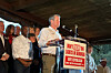 Georgia Gov. Brian Kemp speaks in support of fellow Republicans running for the Georgia Public Service Commission on Oct. 7 in Cumming, Georgia. [AP/YONHAP]