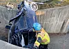 A picture showing a suspected sudden unintended acceleration crash in Gangneung, Gangwon in December 2022. [GANGNEUNG FIRE STATION]