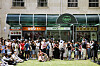 People line up infront of the Bibigo Sijang, a booth set up by CJ CheilJedang during the 2024 Paris Olympics at the Korea House in Paris. [CJ CHEILJEDANG]