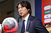 Hong Myung-bo, head coach of Korea men's national football team, speaks during a press conference in Jongno District, central Seoul, on Monday. [YONHAP]