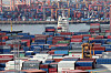 Shipping containers at a port in Korea's southeastern city of Busan. [YONHAP]