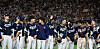 The Korean team reacts after losing 4-3 to Japan in the final of the Asian Professional Baseball Championship at Tokyo Dome in Tokyo on Sunday.  [YONHAP]