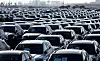 New cars, among them new China-built electric vehicles of the company BYD, are seen parked in the port of Zeebrugge, Belgium, Oct. 24, 2024. [REUTERS/YONHAP]