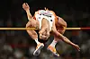 Korea's Woo Sang-hyeok competes during the men's high jump final at the Hangzhou Asian Games on Wednesday. [REUTERS/YONHAP]