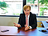 Former U.S. Deputy Assistant Secretary of Defense for Strategy and Force Development Elbridge Colby speaks during an interview with the JoongAng Ilbo, an affiliate of the Korea JoongAng Daily, in his office in Washington on April 23. U.S. President-elect Donald Trump tapped Cobly as the new undersecretary of defense policy on Dec. 22. [JOSEPH LEE]