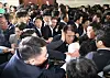 Lawmakers and aides from the Liberty Korea Party, precursor of the conservative People Power Party, are engaged in a physical altercation with parliamentary officials at the National Assembly in Yeouido, western Seoul, on April 25, 2019, over the fast-tracked Corruption Investigation Office for High-ranking Officials Act. [YONHAP]